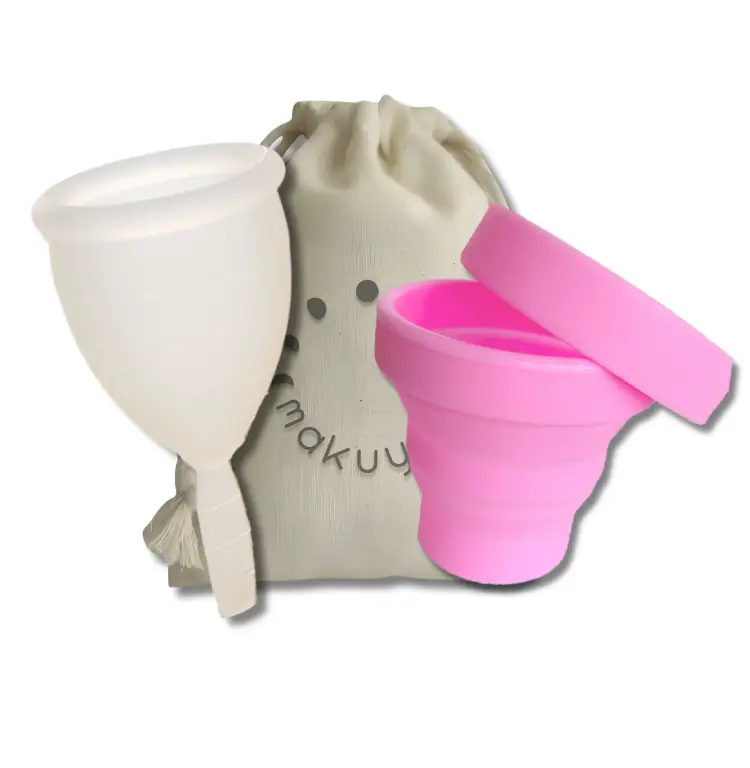 Copa Menstrual Blanca + Vaso Limpiador
